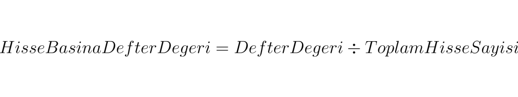 Hisse Başına Defter Değeri Formülü