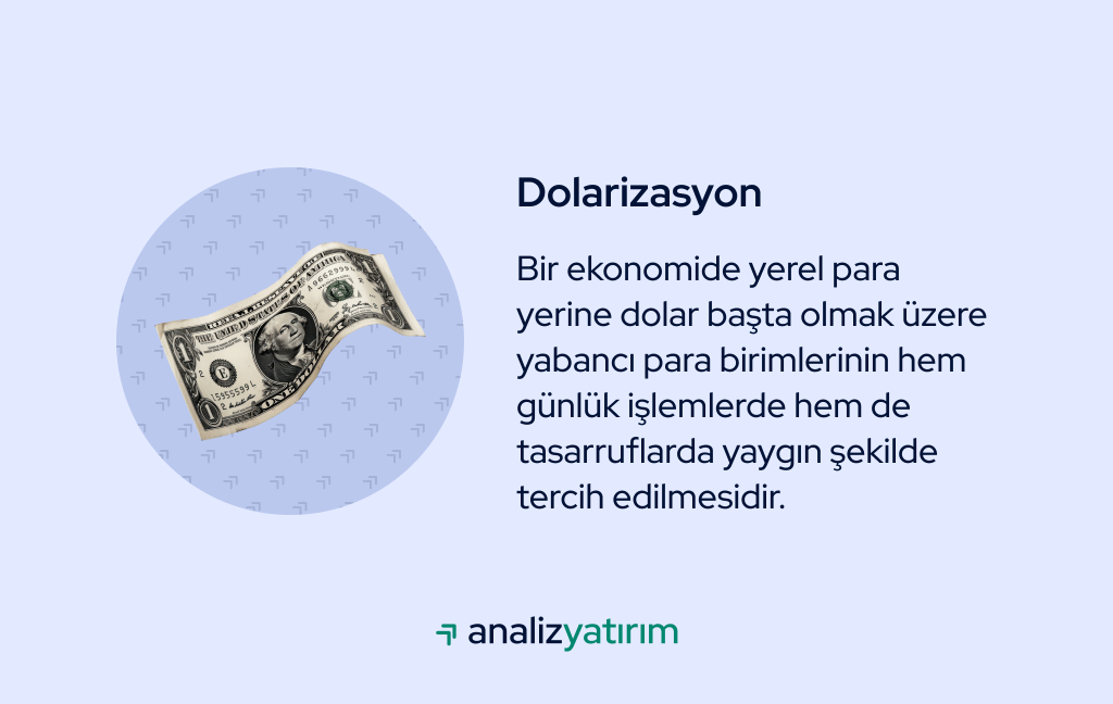 Dolarizasyon kavramını gösteren illüstrasyon, yabancı para kullanımını anlatır